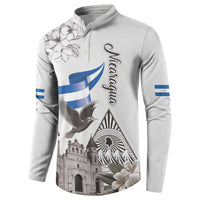 Nicaragua Leon Cathedral Button Sweatshirt Motmot with Plumeria Style - Wonder Print Shop