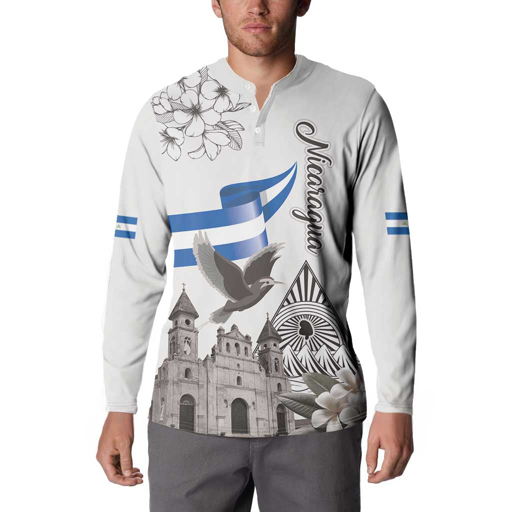 Nicaragua Leon Cathedral Button Sweatshirt Motmot with Plumeria Style - Wonder Print Shop
