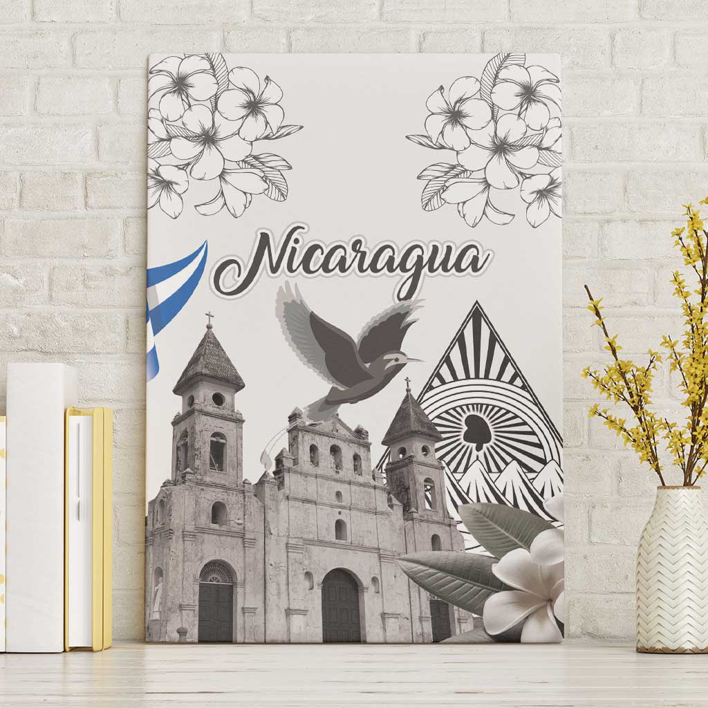 Nicaragua Leon Cathedral Canvas Wall Art Motmot with Plumeria Style - Wonder Print Shop