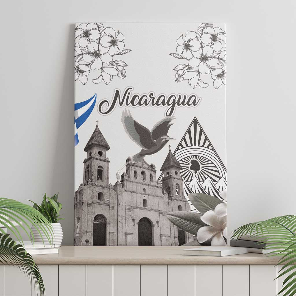 Nicaragua Leon Cathedral Canvas Wall Art Motmot with Plumeria Style - Wonder Print Shop