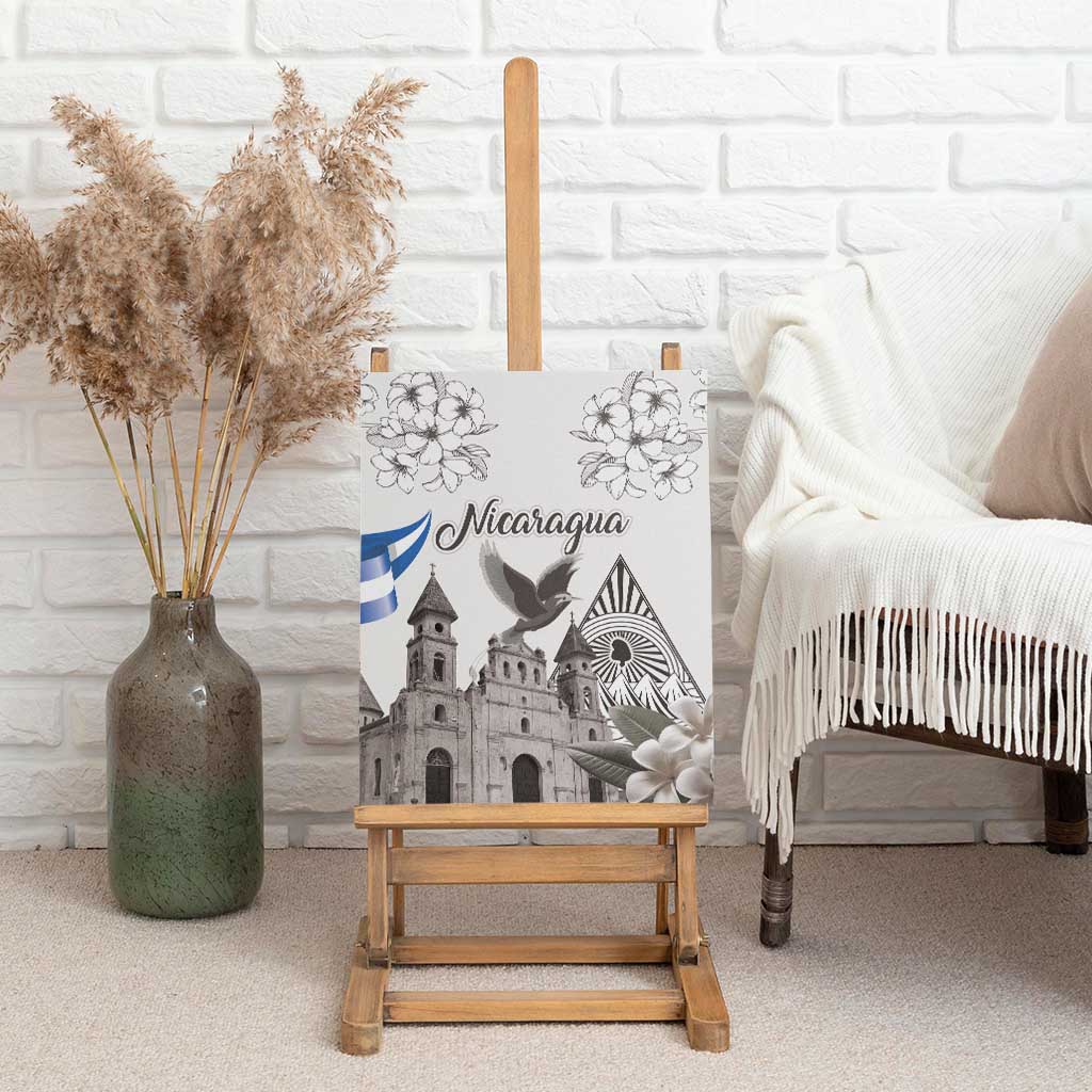 Nicaragua Leon Cathedral Canvas Wall Art Motmot with Plumeria Style - Wonder Print Shop