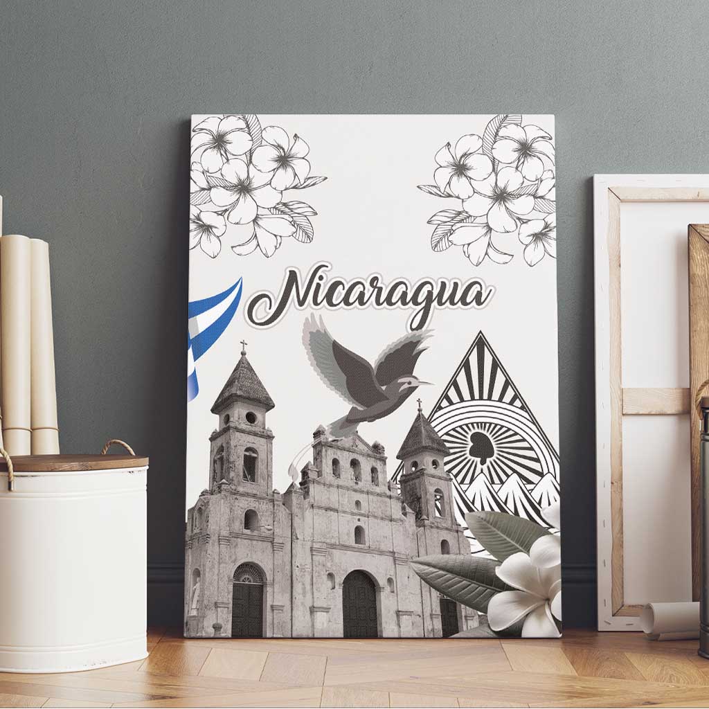 Nicaragua Leon Cathedral Canvas Wall Art Motmot with Plumeria Style - Wonder Print Shop