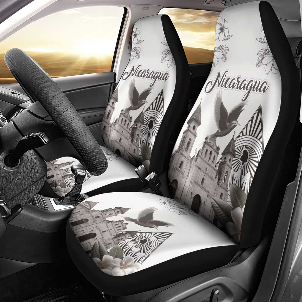 Nicaragua Leon Cathedral Car Seat Cover Motmot with Plumeria Style - Wonder Print Shop