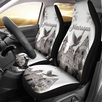 Nicaragua Leon Cathedral Car Seat Cover Motmot with Plumeria Style - Wonder Print Shop