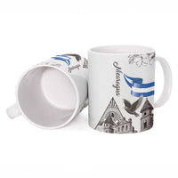 Nicaragua Leon Cathedral Ceramic Mug Motmot with Plumeria Style - Wonder Print Shop