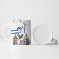 Nicaragua Leon Cathedral Ceramic Mug Motmot with Plumeria Style - Wonder Print Shop