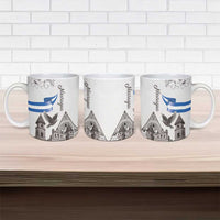 Nicaragua Leon Cathedral Ceramic Mug Motmot with Plumeria Style - Wonder Print Shop