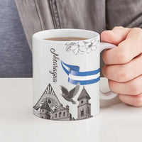 Nicaragua Leon Cathedral Ceramic Mug Motmot with Plumeria Style - Wonder Print Shop