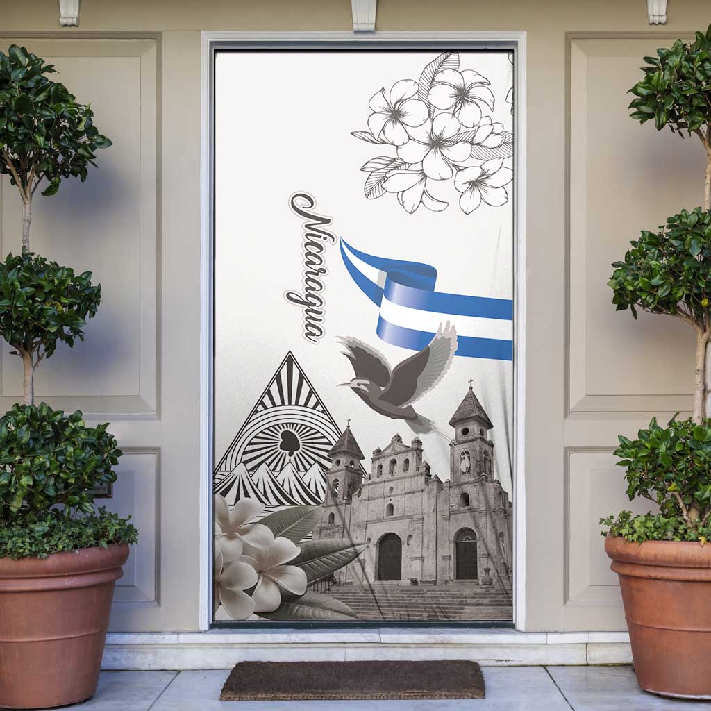 Nicaragua Leon Cathedral Door Cover Motmot with Plumeria Style - Wonder Print Shop