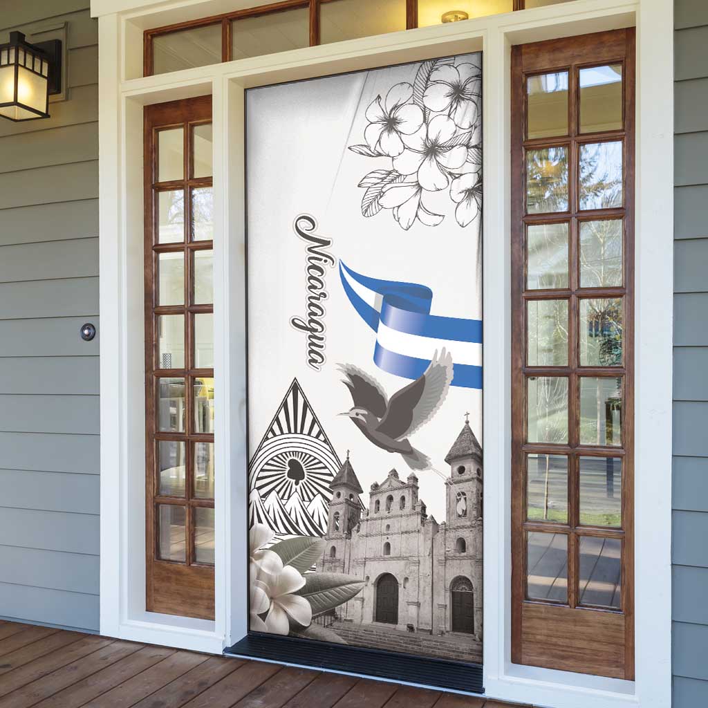 Nicaragua Leon Cathedral Door Cover Motmot with Plumeria Style - Wonder Print Shop
