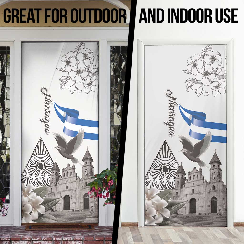 Nicaragua Leon Cathedral Door Cover Motmot with Plumeria Style - Wonder Print Shop