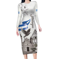 Nicaragua Leon Cathedral Family Matching Long Sleeve Bodycon Dress and Hawaiian Shirt Motmot with Plumeria Style - Wonder Print Shop