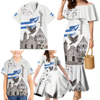 Nicaragua Leon Cathedral Family Matching Mermaid Dress and Hawaiian Shirt Motmot with Plumeria Style - Wonder Print Shop