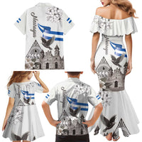 Nicaragua Leon Cathedral Family Matching Mermaid Dress and Hawaiian Shirt Motmot with Plumeria Style - Wonder Print Shop