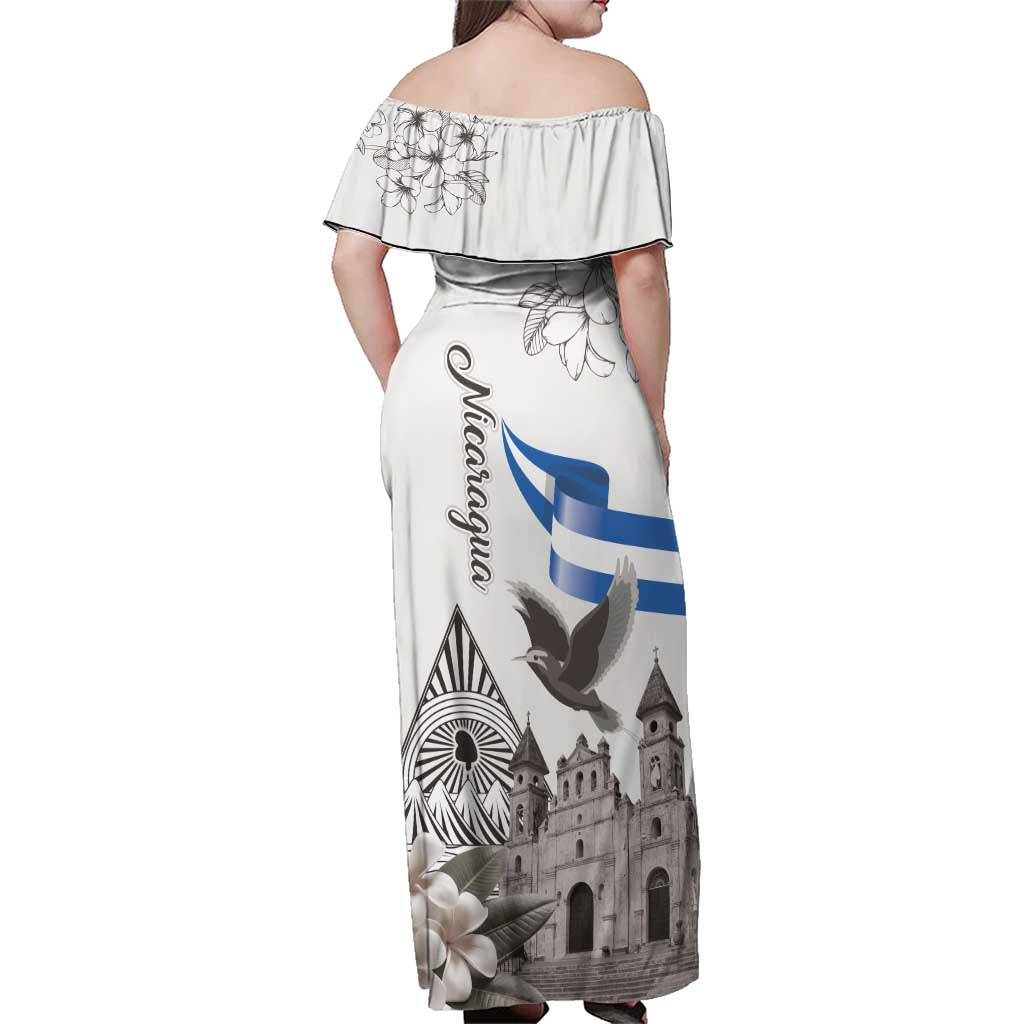 Nicaragua Leon Cathedral Family Matching Off Shoulder Maxi Dress and Hawaiian Shirt Motmot with Plumeria Style - Wonder Print Shop