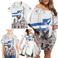 Nicaragua Leon Cathedral Family Matching Off Shoulder Short Dress and Hawaiian Shirt Motmot with Plumeria Style - Wonder Print Shop