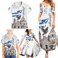 Nicaragua Leon Cathedral Family Matching Summer Maxi Dress and Hawaiian Shirt Motmot with Plumeria Style - Wonder Print Shop