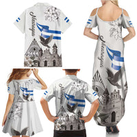 Nicaragua Leon Cathedral Family Matching Summer Maxi Dress and Hawaiian Shirt Motmot with Plumeria Style - Wonder Print Shop