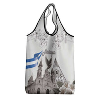 Nicaragua Leon Cathedral Grocery Bag Motmot with Plumeria Style - Wonder Print Shop