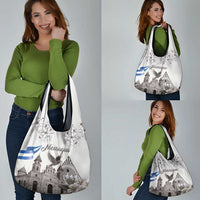 Nicaragua Leon Cathedral Grocery Bag Motmot with Plumeria Style - Wonder Print Shop