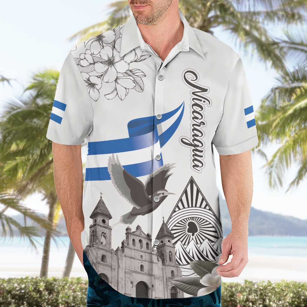 Nicaragua Leon Cathedral Hawaiian Shirt Motmot with Plumeria Style - Wonder Print Shop