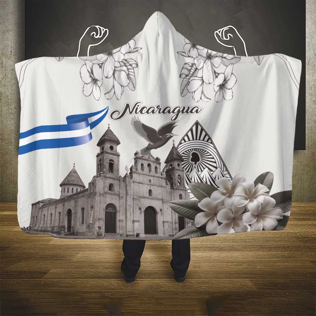 Nicaragua Leon Cathedral Hooded Blanket Motmot with Plumeria Style - Wonder Print Shop