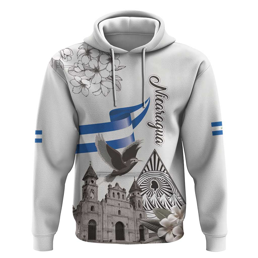Nicaragua Leon Cathedral Hoodie Motmot with Plumeria Style - Wonder Print Shop