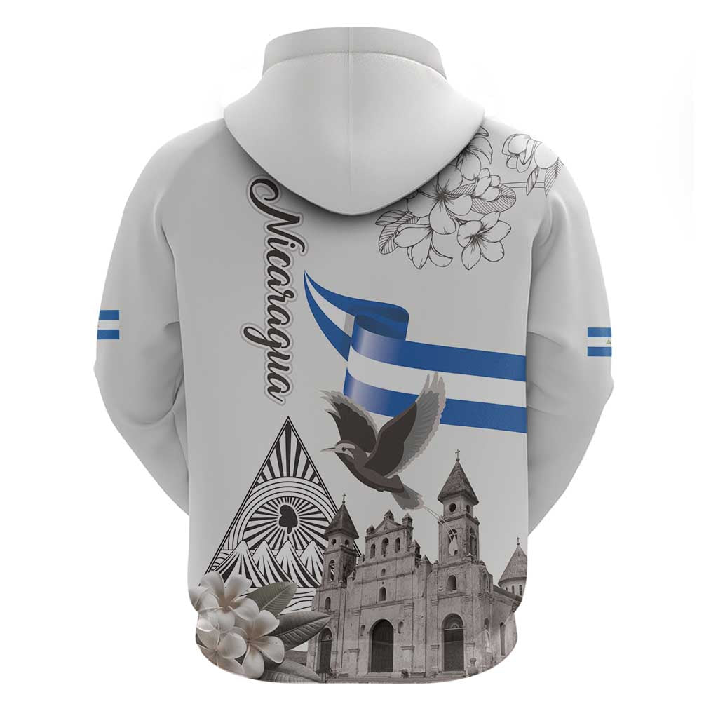 Nicaragua Leon Cathedral Hoodie Motmot with Plumeria Style - Wonder Print Shop