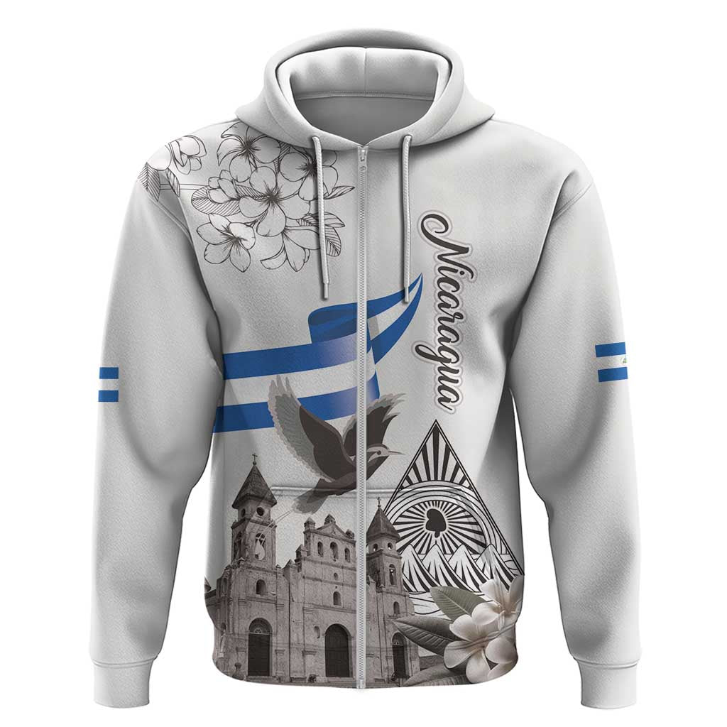 Nicaragua Leon Cathedral Hoodie Motmot with Plumeria Style - Wonder Print Shop