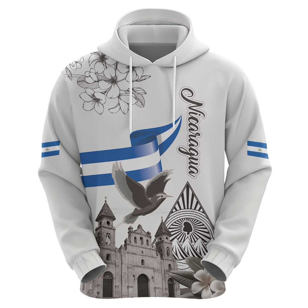 Nicaragua Leon Cathedral Hoodie Motmot with Plumeria Style - Wonder Print Shop