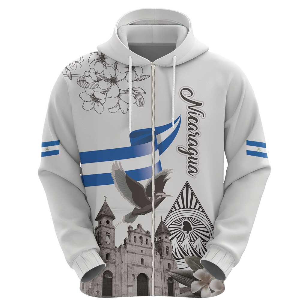 Nicaragua Leon Cathedral Hoodie Motmot with Plumeria Style - Wonder Print Shop
