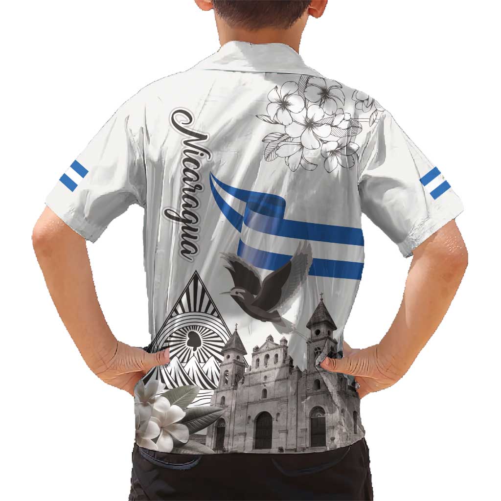 Nicaragua Leon Cathedral Kid Hawaiian Shirt Motmot with Plumeria Style - Wonder Print Shop