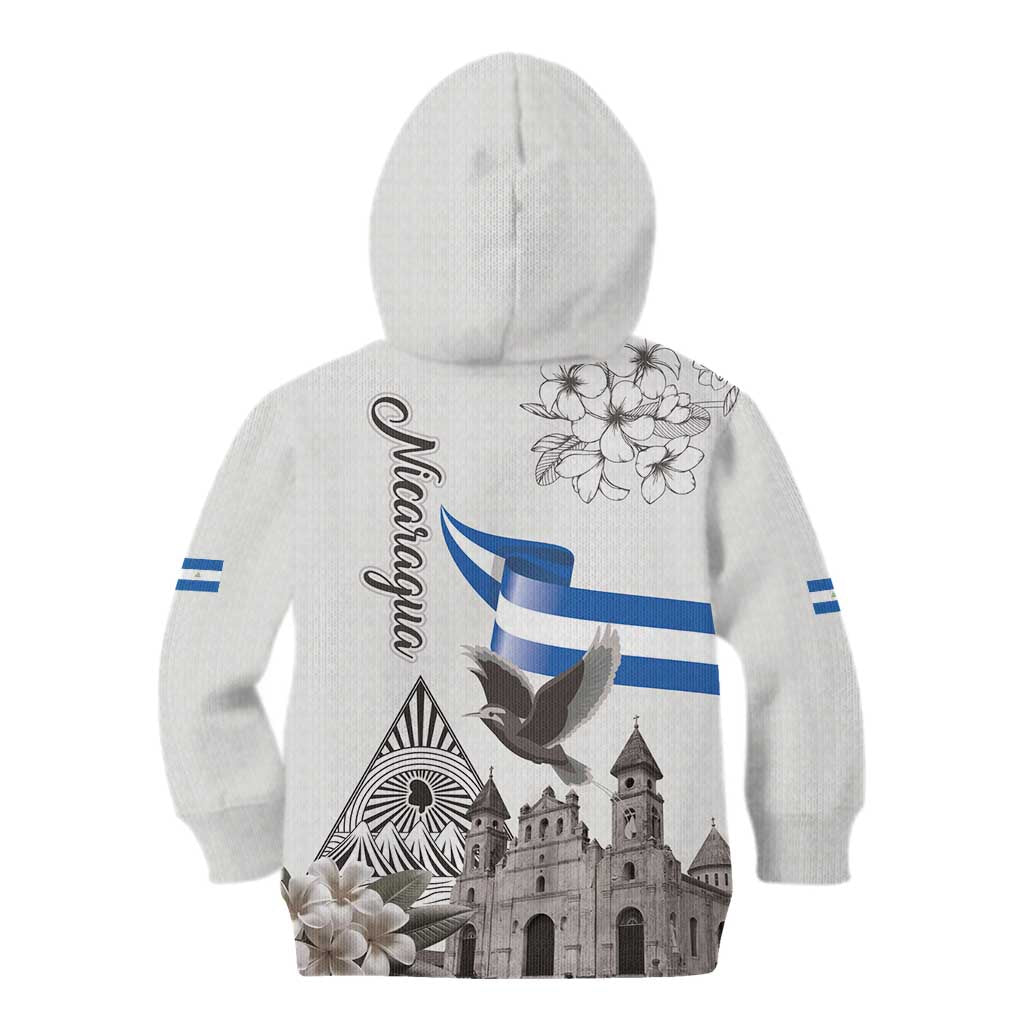Nicaragua Leon Cathedral Kid Hoodie Motmot with Plumeria Style - Wonder Print Shop