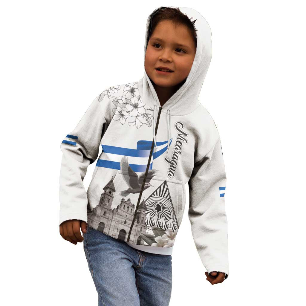 Nicaragua Leon Cathedral Kid Hoodie Motmot with Plumeria Style - Wonder Print Shop