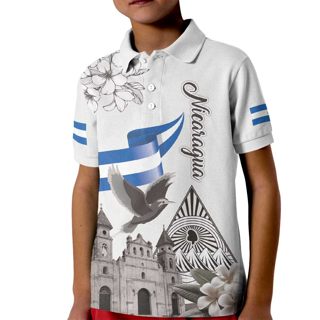 Nicaragua Leon Cathedral Kid Polo Shirt Motmot with Plumeria Style - Wonder Print Shop