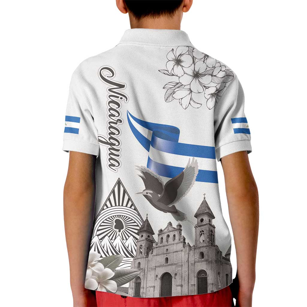 Nicaragua Leon Cathedral Kid Polo Shirt Motmot with Plumeria Style - Wonder Print Shop