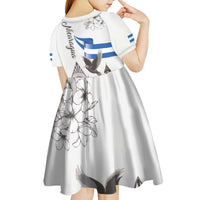 Nicaragua Leon Cathedral Kid Short Sleeve Dress Motmot with Plumeria Style - Wonder Print Shop