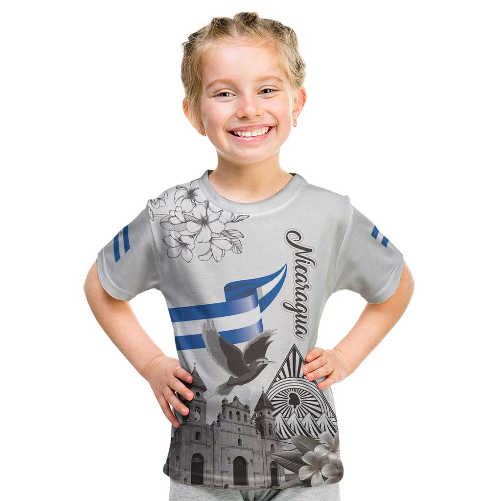 Nicaragua Leon Cathedral Kid T Shirt Motmot with Plumeria Style - Wonder Print Shop