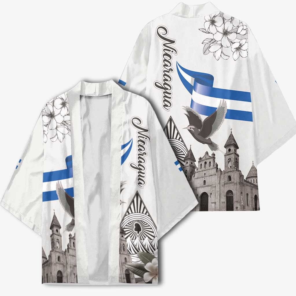 Nicaragua Leon Cathedral Kimono Motmot with Plumeria Style - Wonder Print Shop