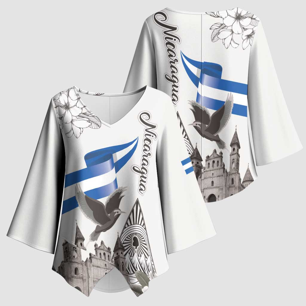 Nicaragua Leon Cathedral Kimono Sleeve Blouse Motmot with Plumeria Style - Wonder Print Shop