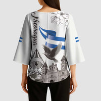 Nicaragua Leon Cathedral Kimono Sleeve Blouse Motmot with Plumeria Style - Wonder Print Shop