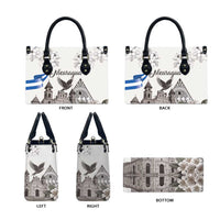 Nicaragua Leon Cathedral Leather Bag Motmot with Plumeria Style - Wonder Print Shop