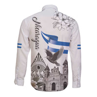 Nicaragua Leon Cathedral Long Sleeve Button Shirt Motmot with Plumeria Style - Wonder Print Shop