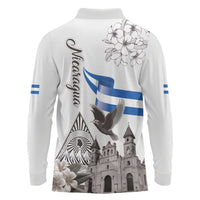 Nicaragua Leon Cathedral Long Sleeve Polo Shirt Motmot with Plumeria Style - Wonder Print Shop