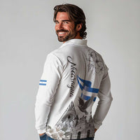 Nicaragua Leon Cathedral Long Sleeve Polo Shirt Motmot with Plumeria Style - Wonder Print Shop