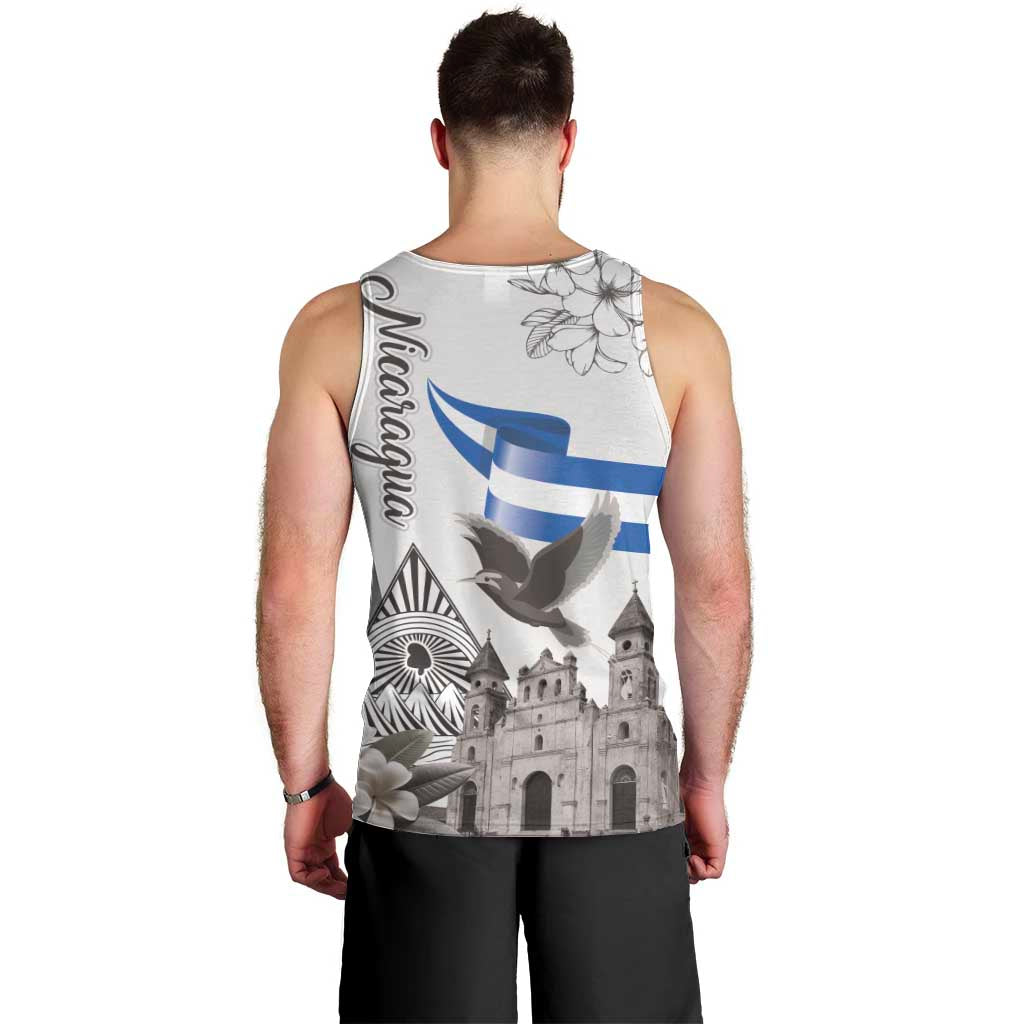 Nicaragua Leon Cathedral Men Tank Top Motmot with Plumeria Style - Wonder Print Shop