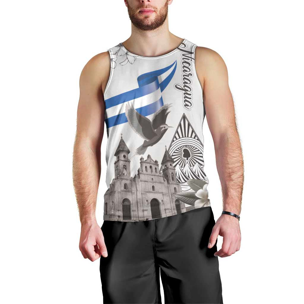 Nicaragua Leon Cathedral Men Tank Top Motmot with Plumeria Style - Wonder Print Shop