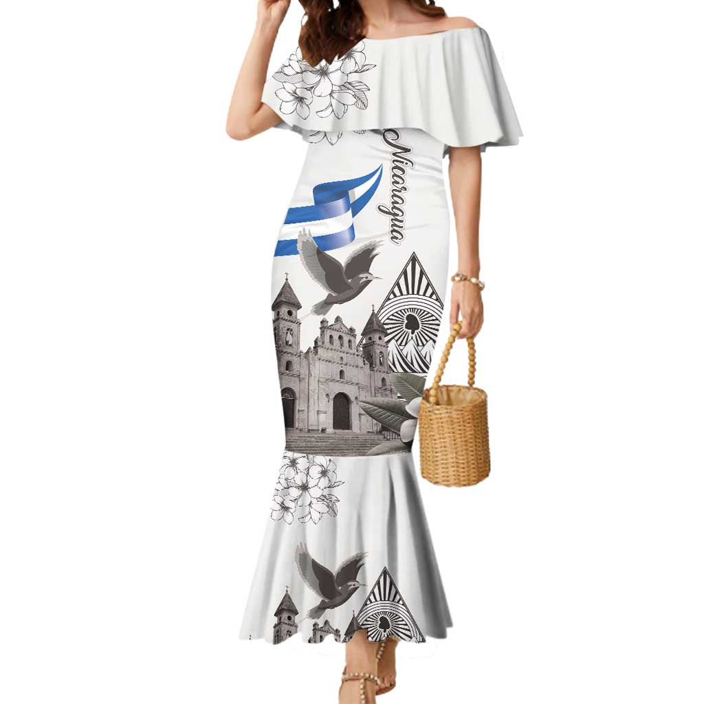 Nicaragua Leon Cathedral Mermaid Dress Motmot with Plumeria Style - Wonder Print Shop