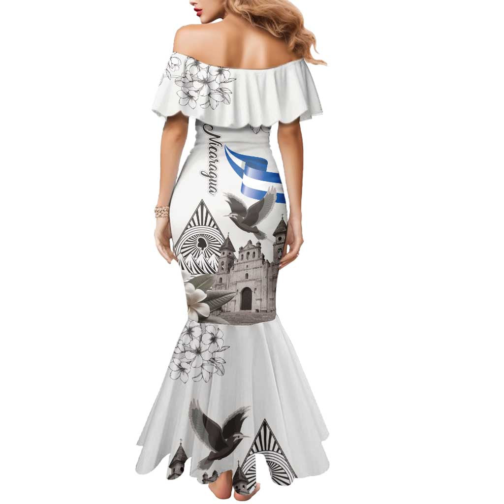 Nicaragua Leon Cathedral Mermaid Dress Motmot with Plumeria Style - Wonder Print Shop