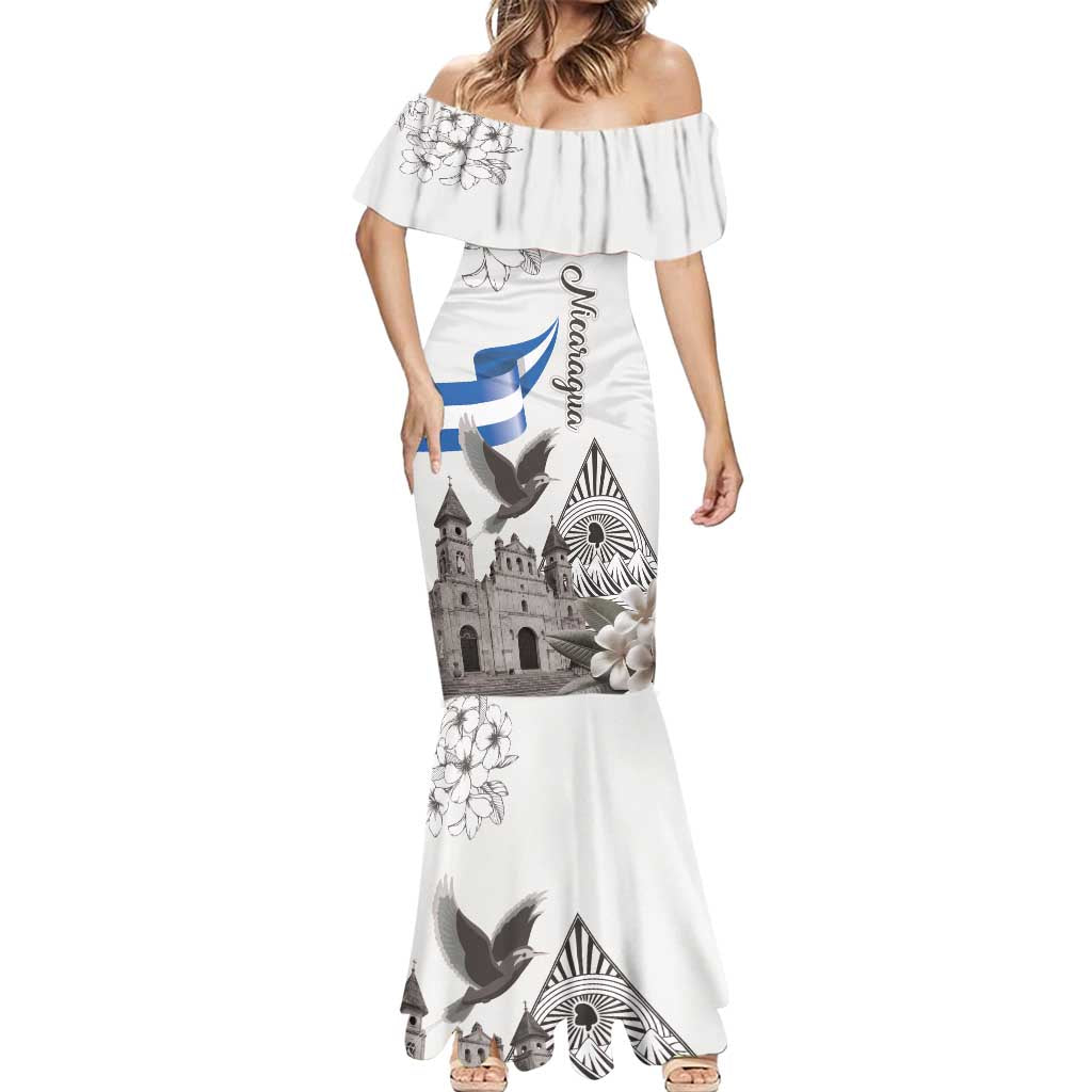 Nicaragua Leon Cathedral Mermaid Dress Motmot with Plumeria Style - Wonder Print Shop